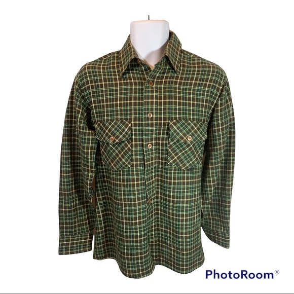 Outback Rider Mens Plaid Western Shirt Size Small Long Sleeve Double Pockets - Picture 1 of 6